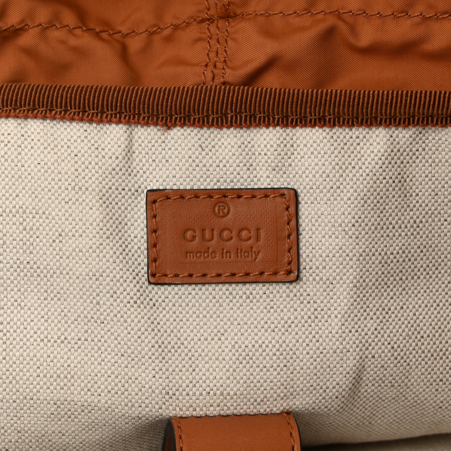 Gucci GG Supreme Monogram Calfskin Rhombus Print Medium Ophidia Double Buckle Backpack Beige Ebony Mystic White Hazel Brown 6 of 11