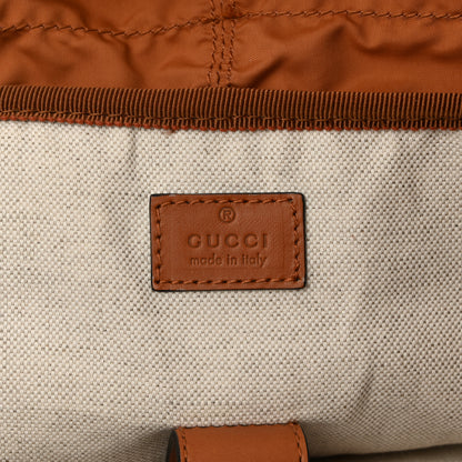 Gucci GG Supreme Monogram Calfskin Rhombus Print Medium Ophidia Double Buckle Backpack Beige Ebony Mystic White Hazel Brown 6 of 11