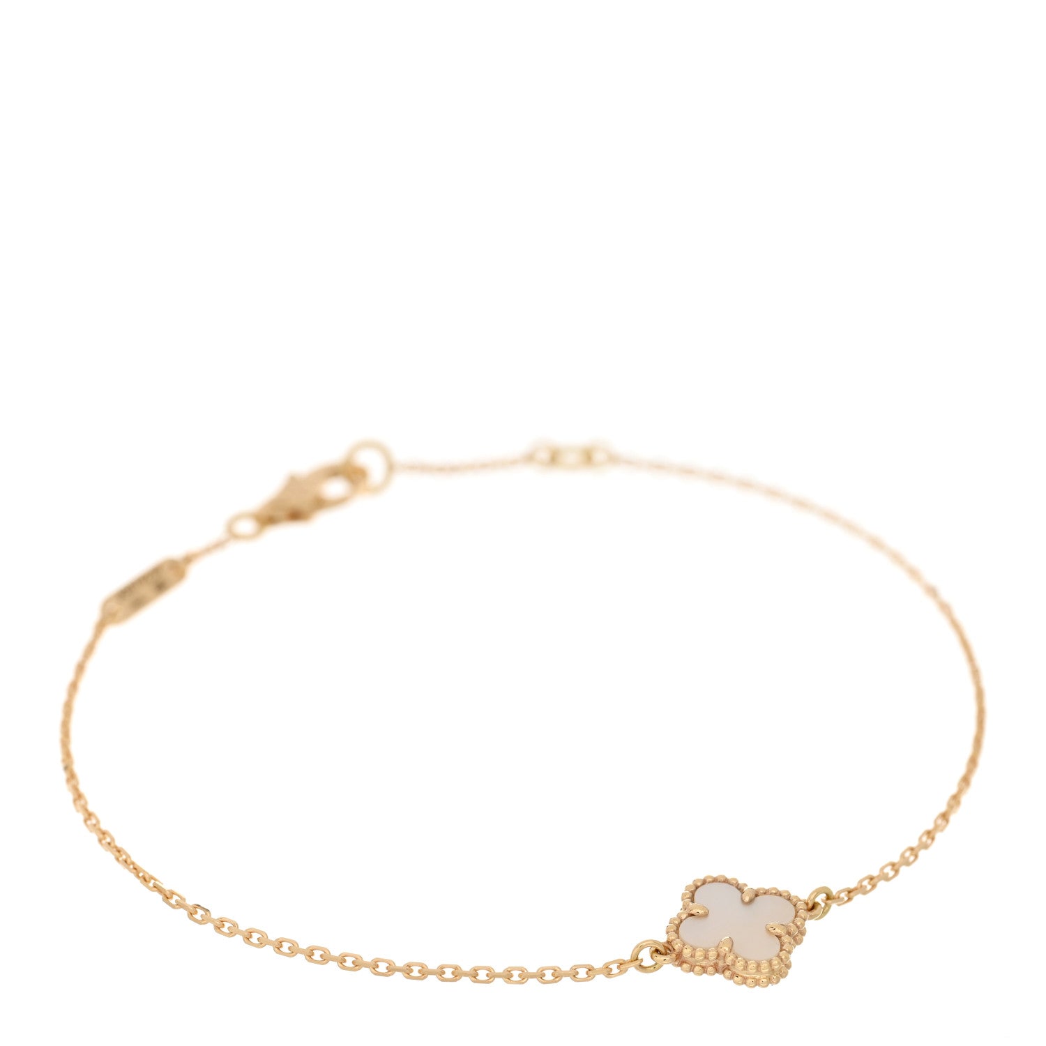 Van Cleef & Arpels 18K Yellow Gold Mother of Pearl Sweet Alhambra Bracelet 1 of 4