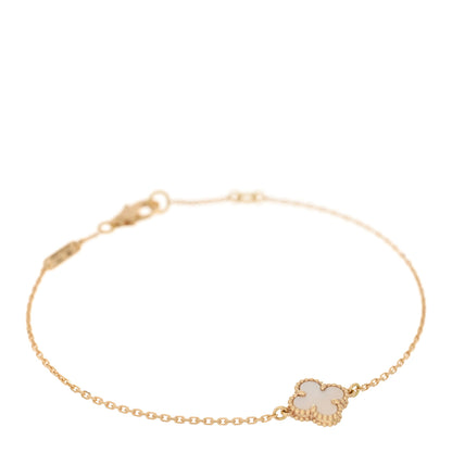 Van Cleef & Arpels 18K Yellow Gold Mother of Pearl Sweet Alhambra Bracelet 1 of 4
