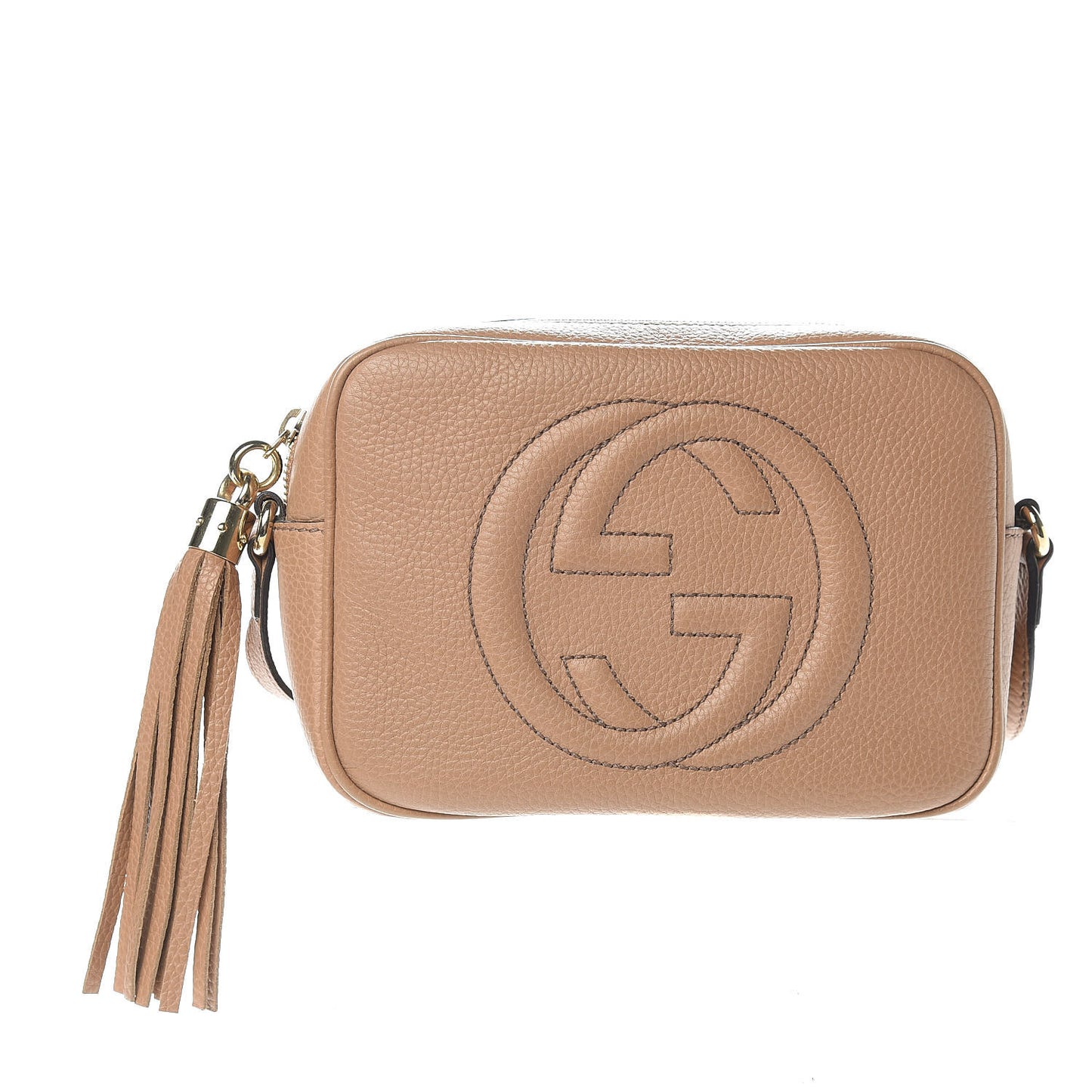 Pebbled Calfskin Small Soho Disco Bag Rose Beige