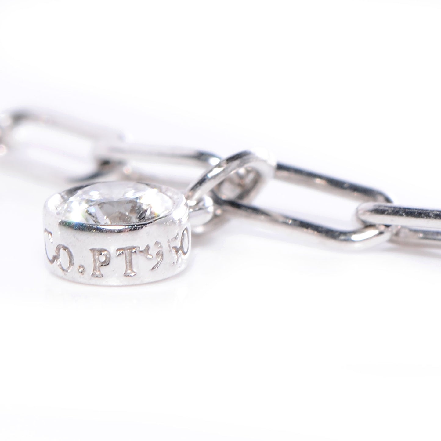 Platinum Diamond Swing Charm Bracelet