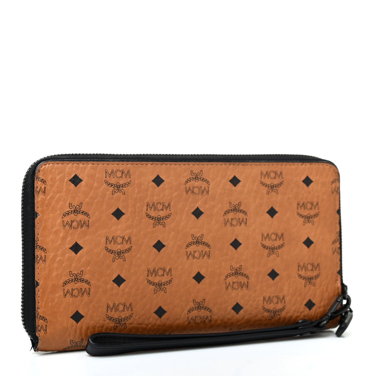 Visetos Large Zip Around Wallet Cognac