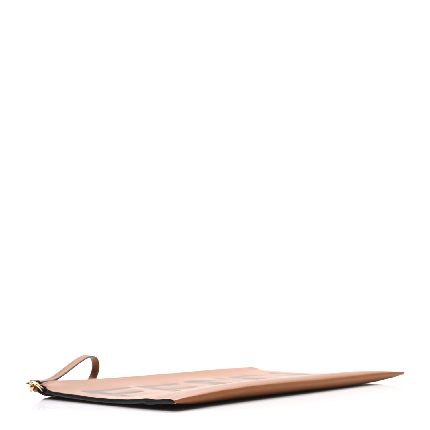 Fendi Vitello King Logo Embossed Large Flat Pouch Cuoio 3 of 6