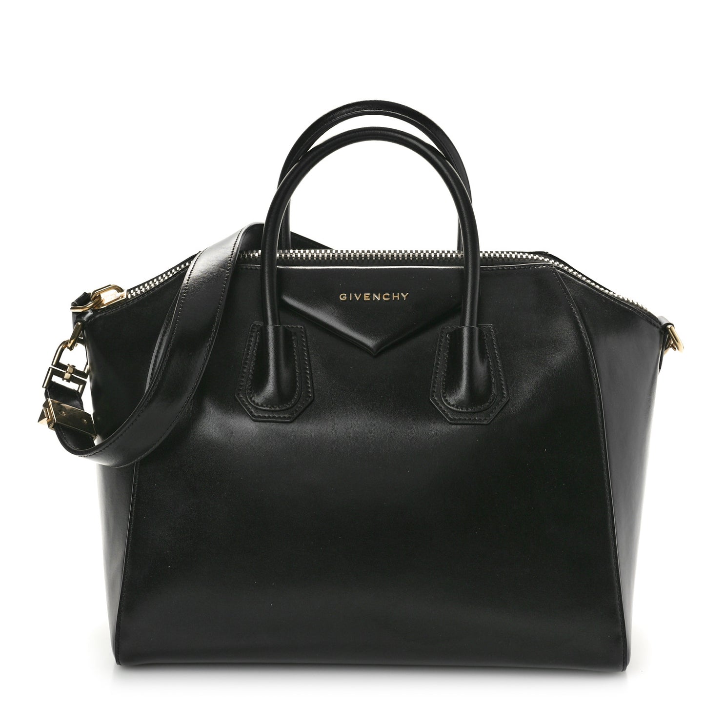 Shiny Lord Calfskin Medium Antigona Black