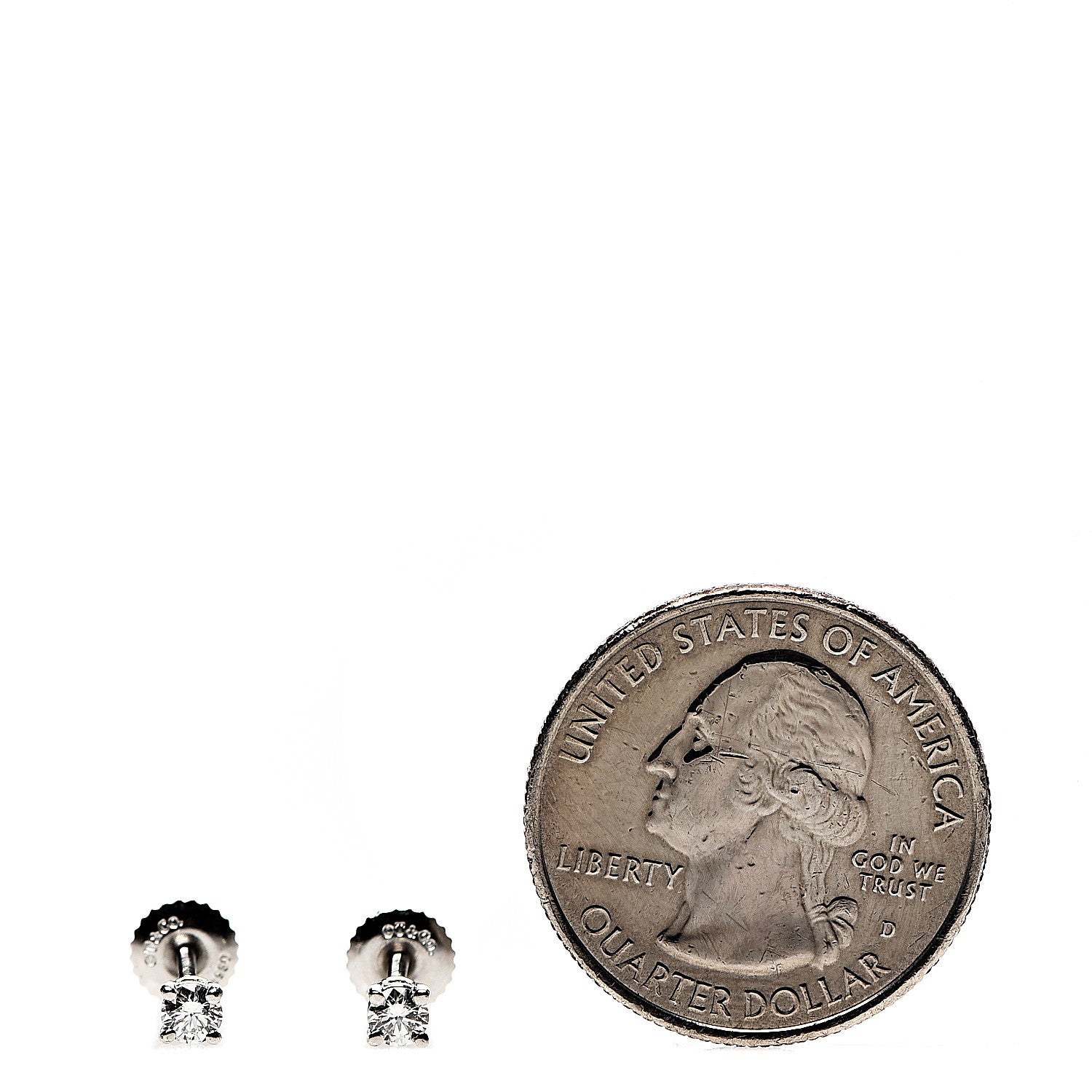 Tiffany Platinum Diamond .22ctw Solitaire Earrings 2 of 5