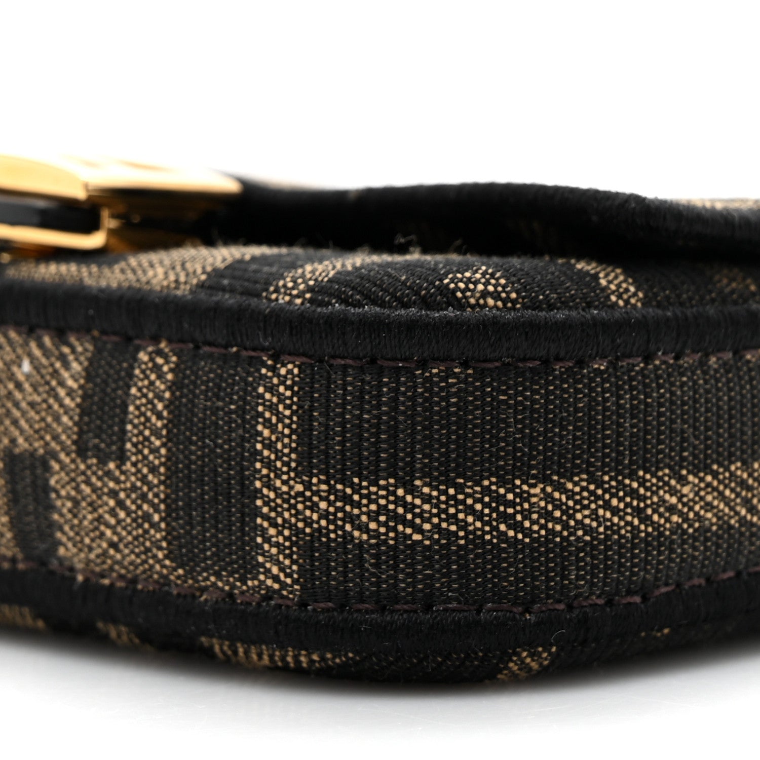 Fendi Fabric Jacquard FF 1974 Nano Baguette Charm Tobacco Moro Black 9 of 10