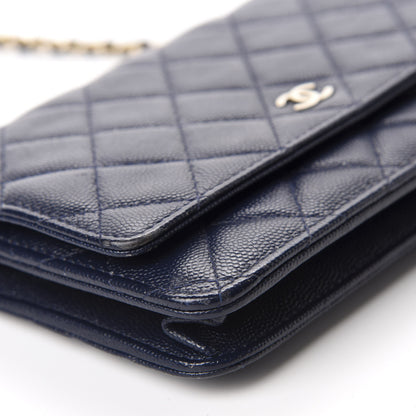 Chanel Caviar Quilted Wallet On Chain WOC Navy Blue 6 of 13