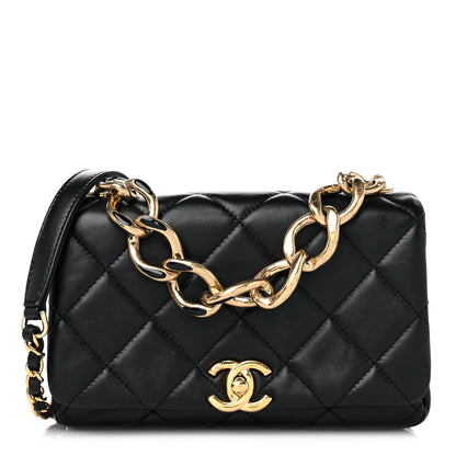 Chanel Lambskin Quilted Small Color Match Flap Black 1 of 13