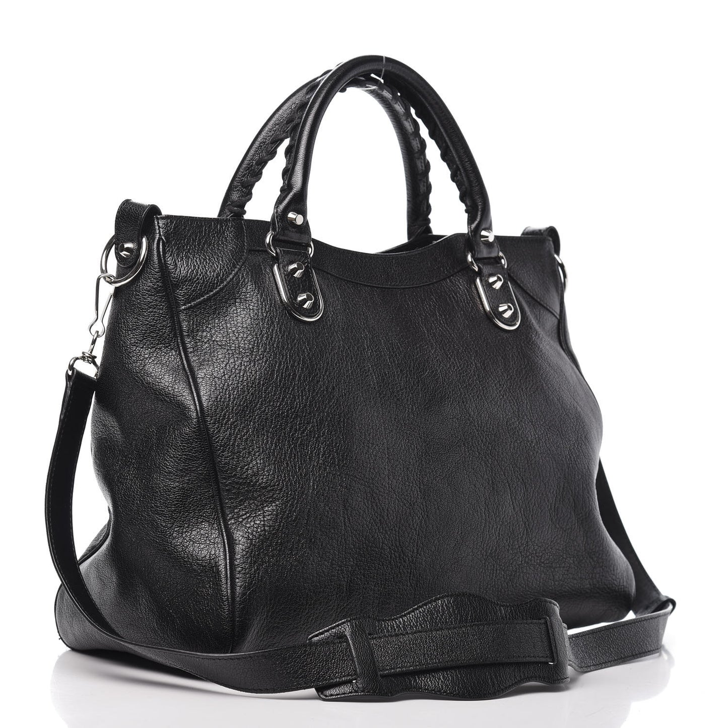 Chevre Silver Metallic Edge Hardware Velo Black