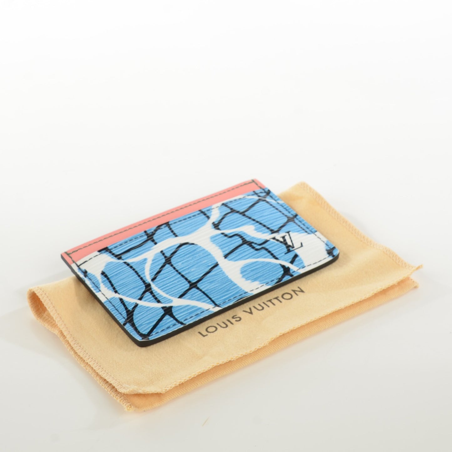 Epi Card Holder Aqua
