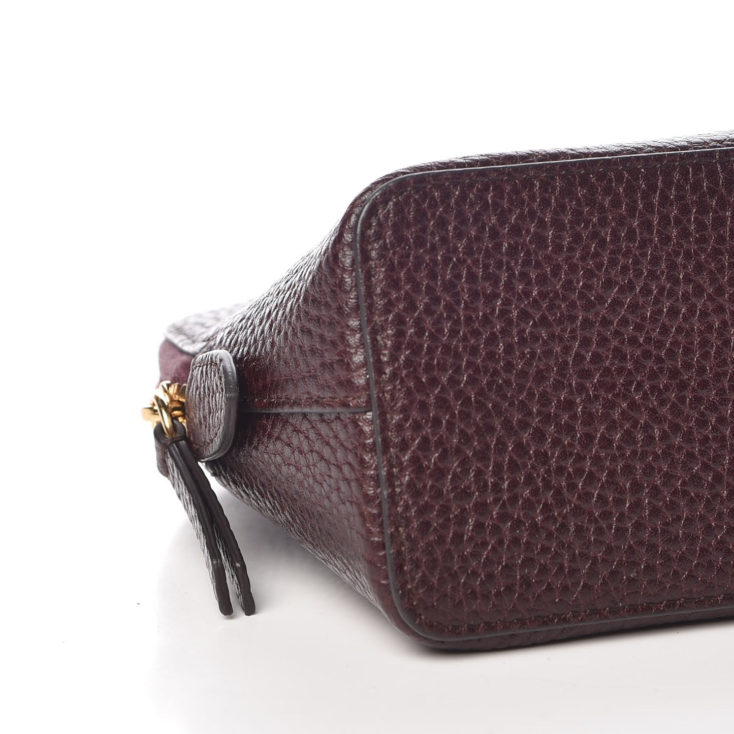 Natural Grain Leather Cosmetic Pouch Oxblood