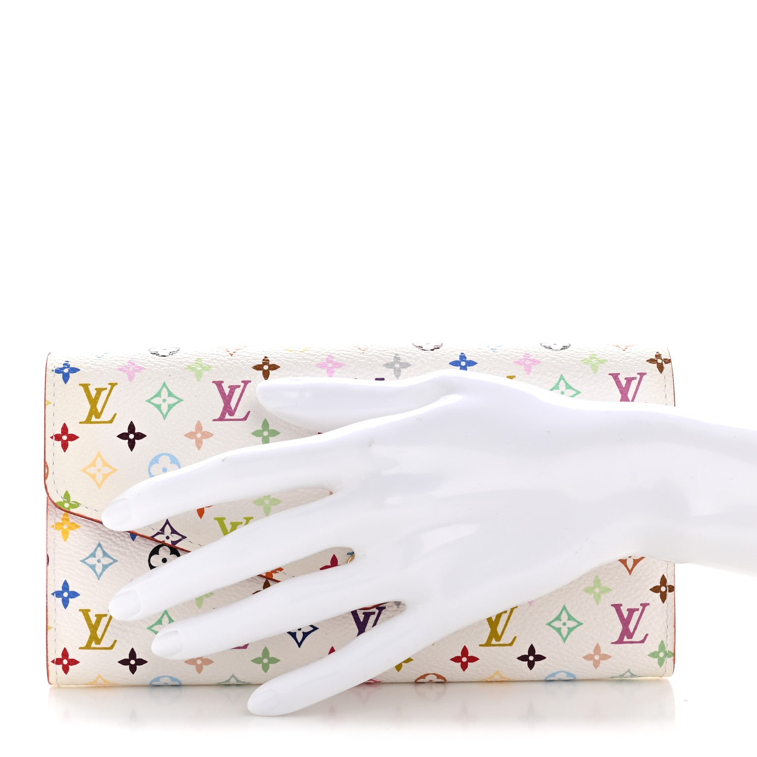 Louis Vuitton Monogram Multicolor Sarah Wallet NM White Litchi 2 of 8