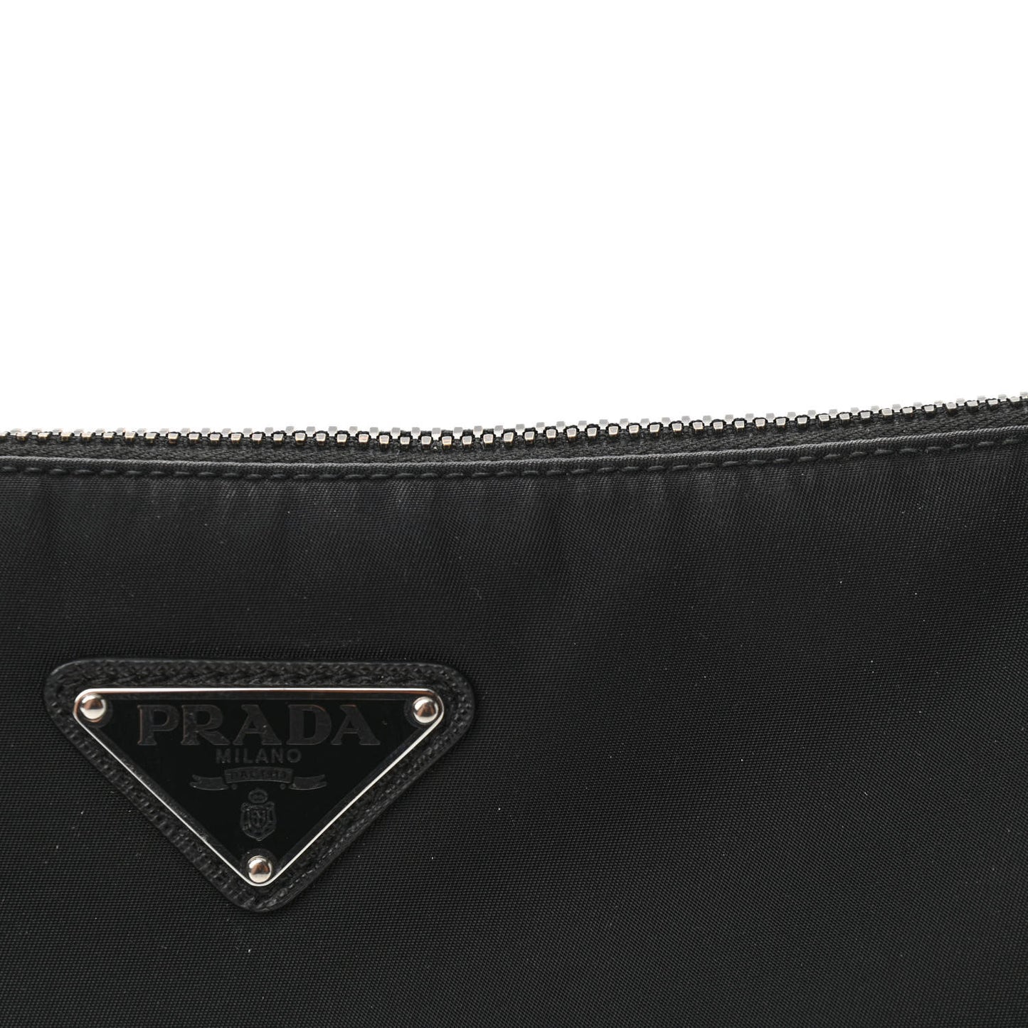 Re-Nylon Saffiano Pocket Zippered Shoulder Bag Black