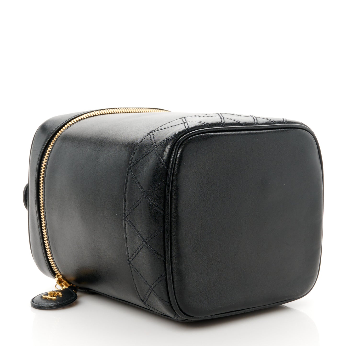 Calfskin Cosmetic Vanity Bag Black