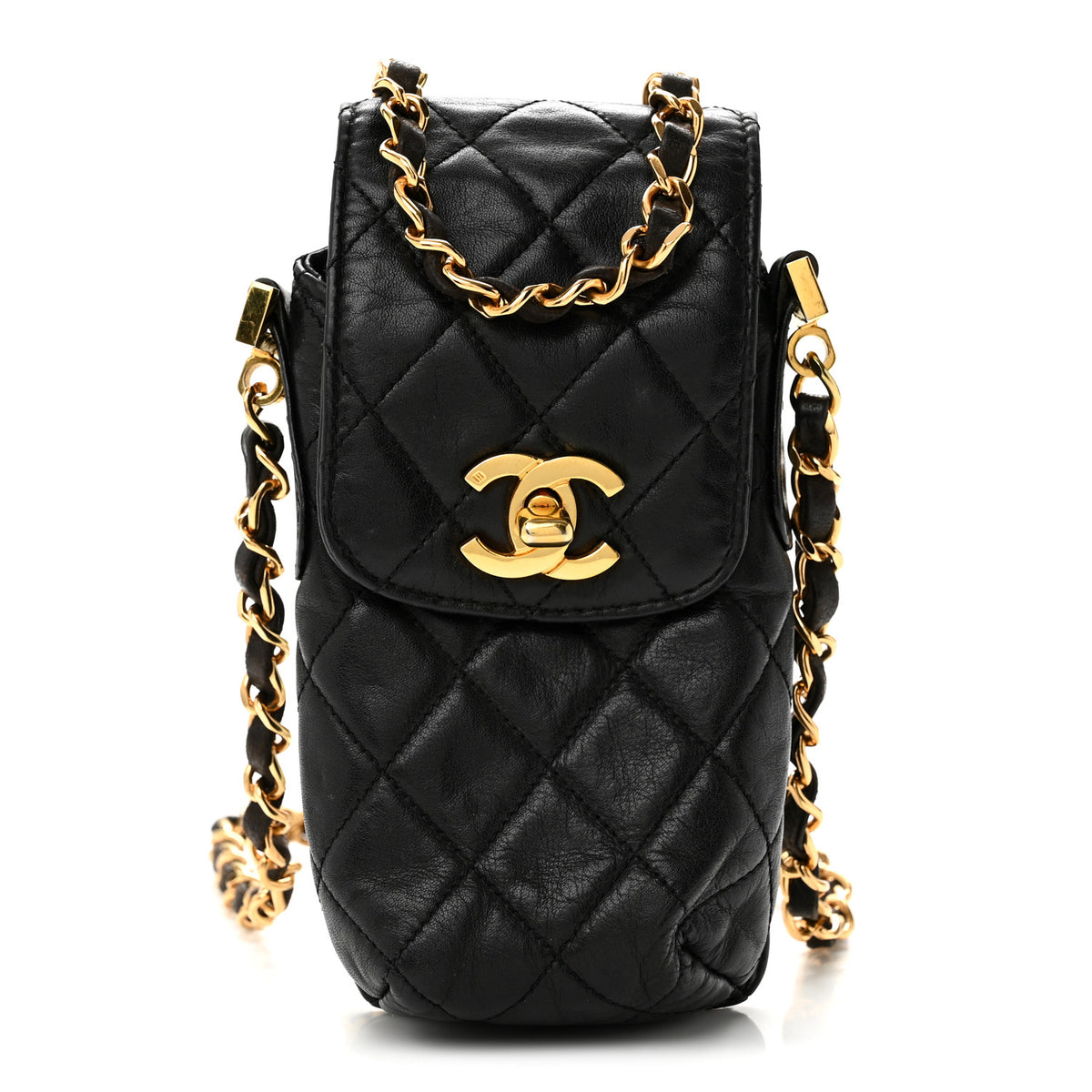 Chanel Lambskin Quilted Phone Holder Black 1 of 13