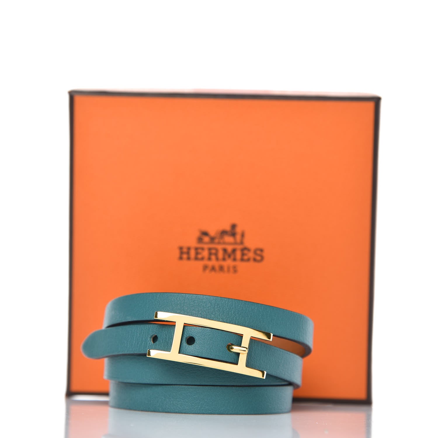 Hermes Swift Hapi 3 MM Triple Tour Bracelet S Malachite 12 of 12