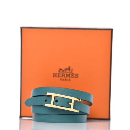 Hermes Swift Hapi 3 MM Triple Tour Bracelet S Malachite 12 of 12