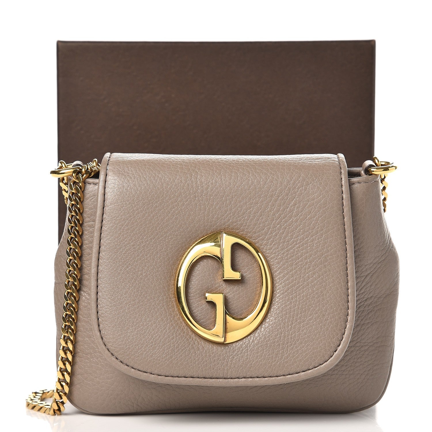 Gucci Pebbled Calfskin Small 1973 Chain Shoulder Bag Porcelain Rose 8 of 8