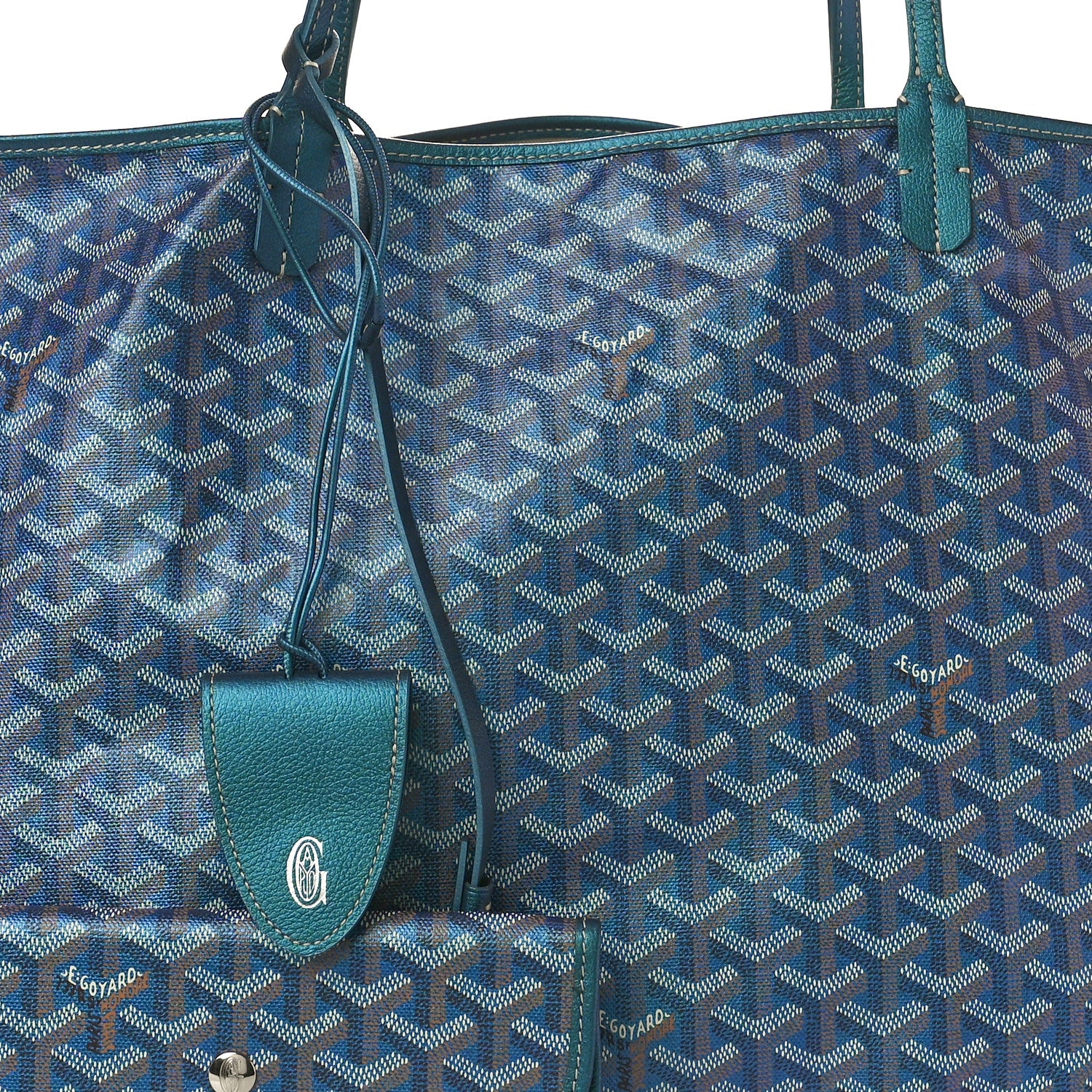 Goyard Iridescent Goyardine Saint Louis GM Pearly Blue 8 of 10