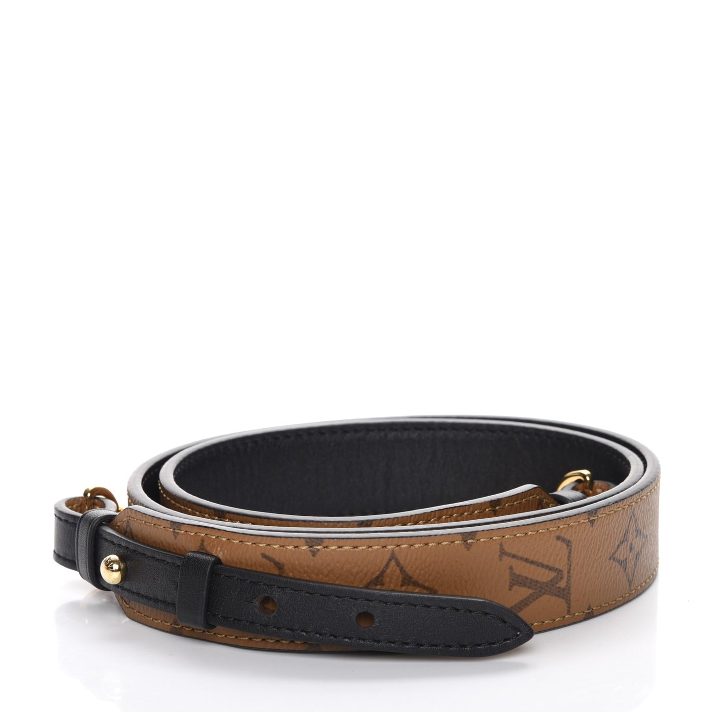 Reverse Monogram Bandouliere Shoulder Strap XL Black