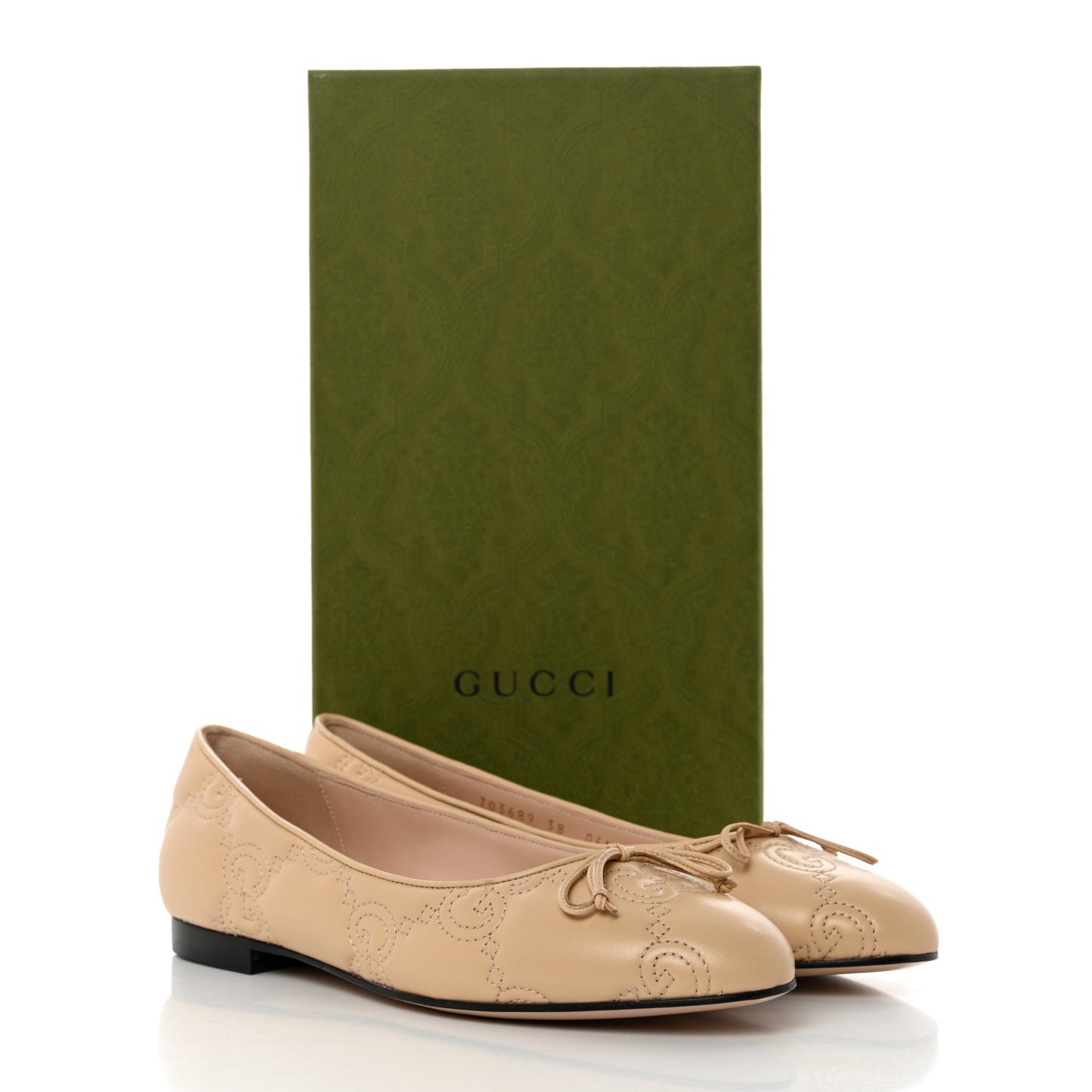 Nappa GG Matelasse Jolie Ballet Flats 38 Naturale