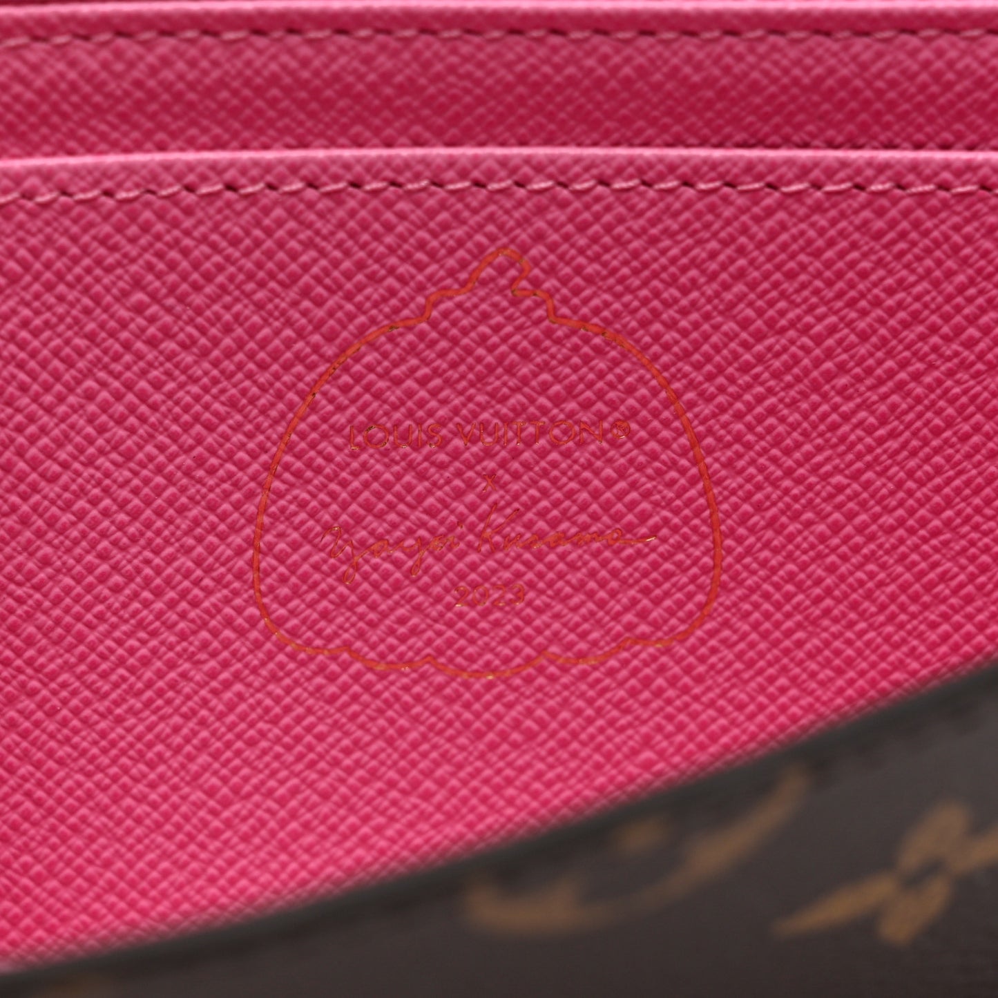 LV X YK Monogram Kusama Pumpkin Sarah Wallet