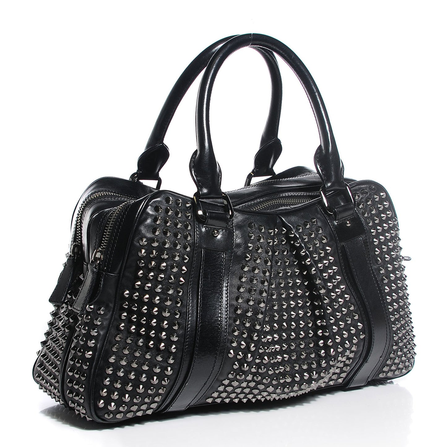 Prorsum Calfskin Studded Knight Satchel Black