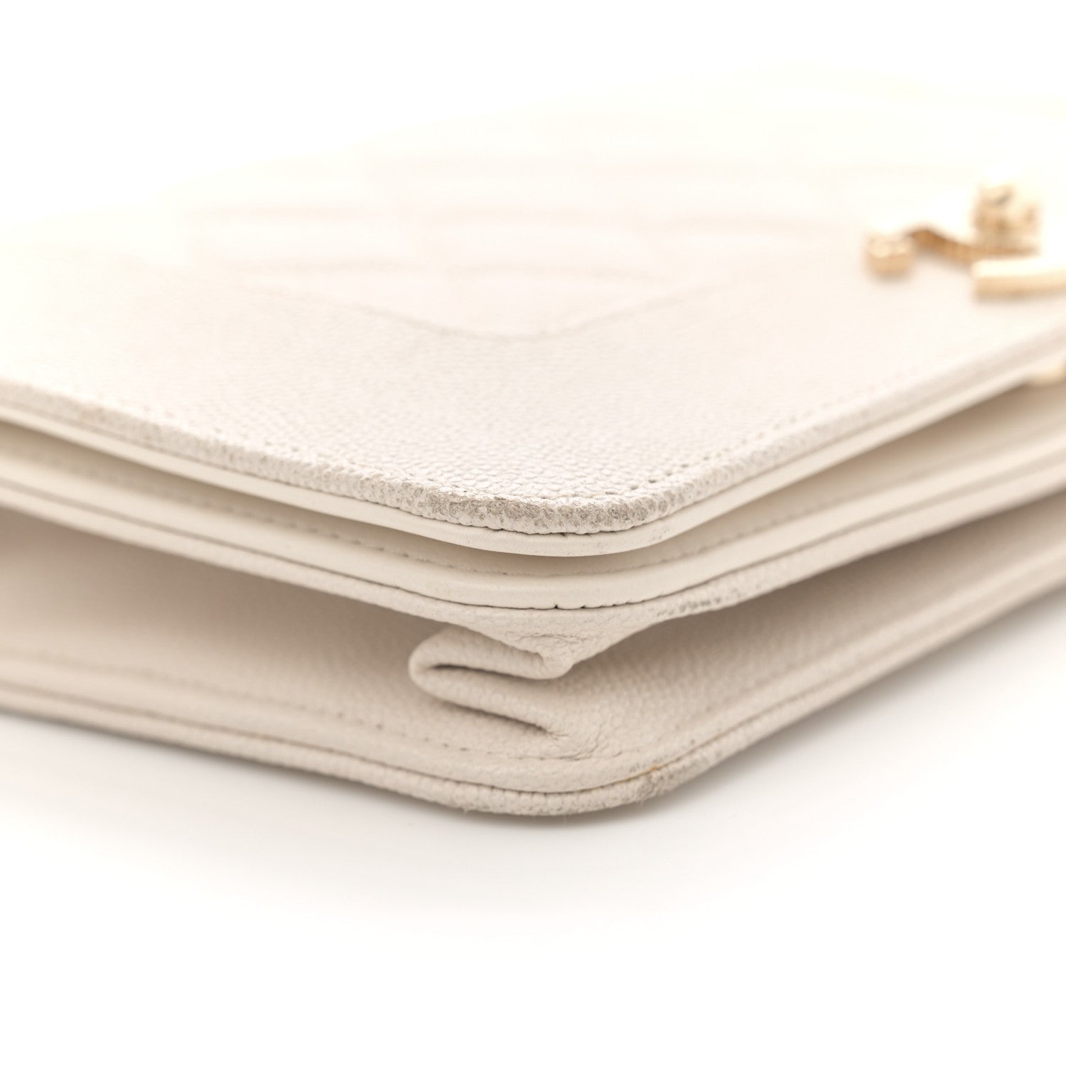 Chanel Caviar Quilted Vintage Mademoiselle Wallet On Chain WOC White 9 of 15