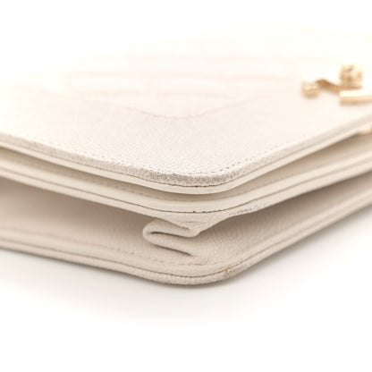 Chanel Caviar Quilted Vintage Mademoiselle Wallet On Chain WOC White 9 of 15