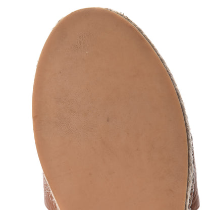 Valentino Garavani Grained Calfskin Rockstud Ankle Wrap Espadrille Flats 38 Cognac 14 of 20