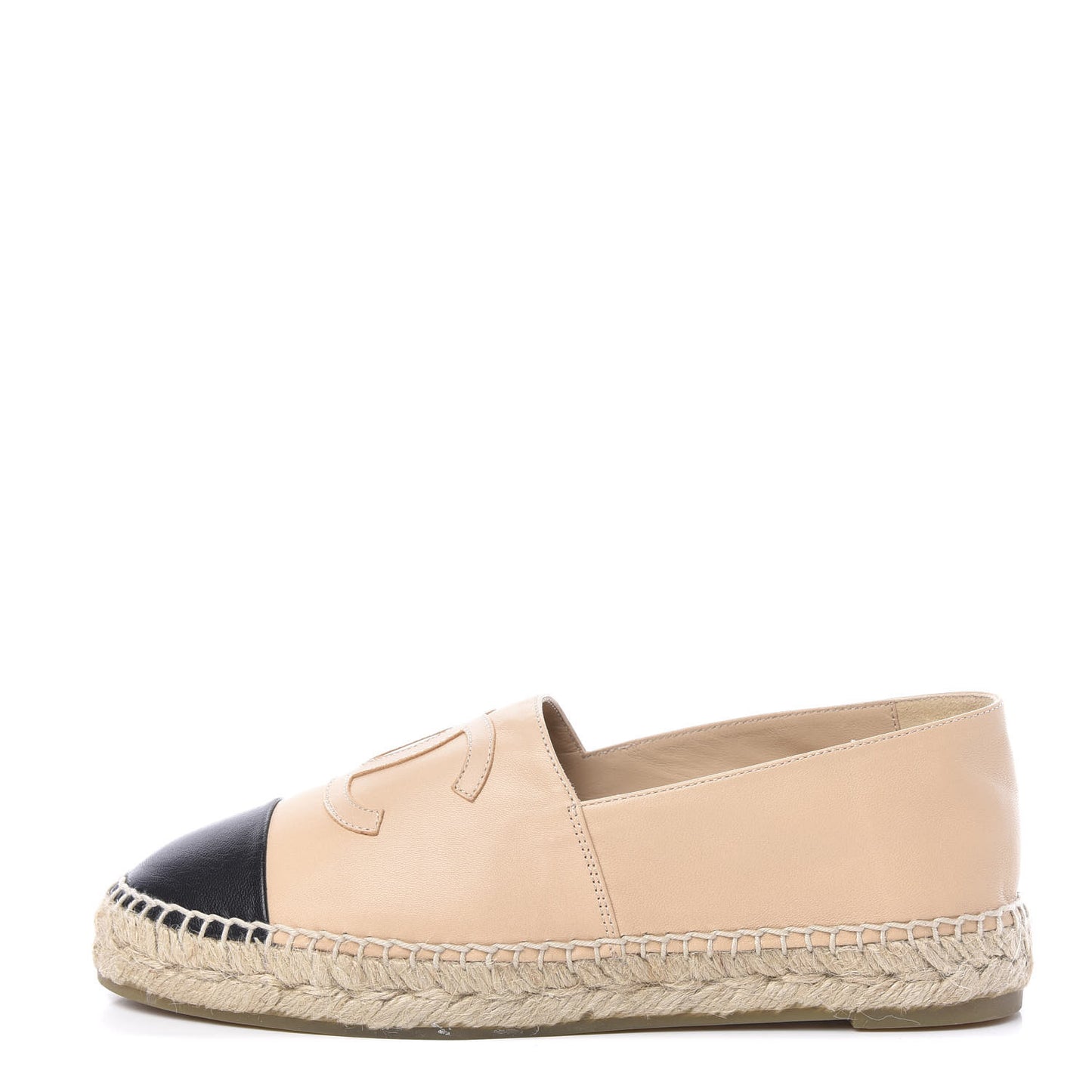 Lambskin CC Espadrilles 38 Beige Black