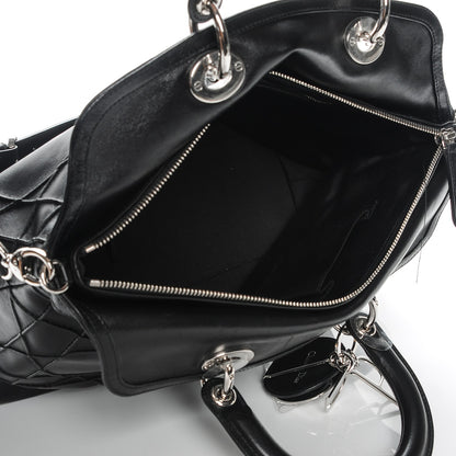 Christian Dior Lambskin Cannage Medium Granville Tote Black 5 of 8