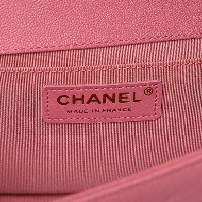 Chanel Caviar Chevron Quilted Medium Boy Flap Pink 6 of 8