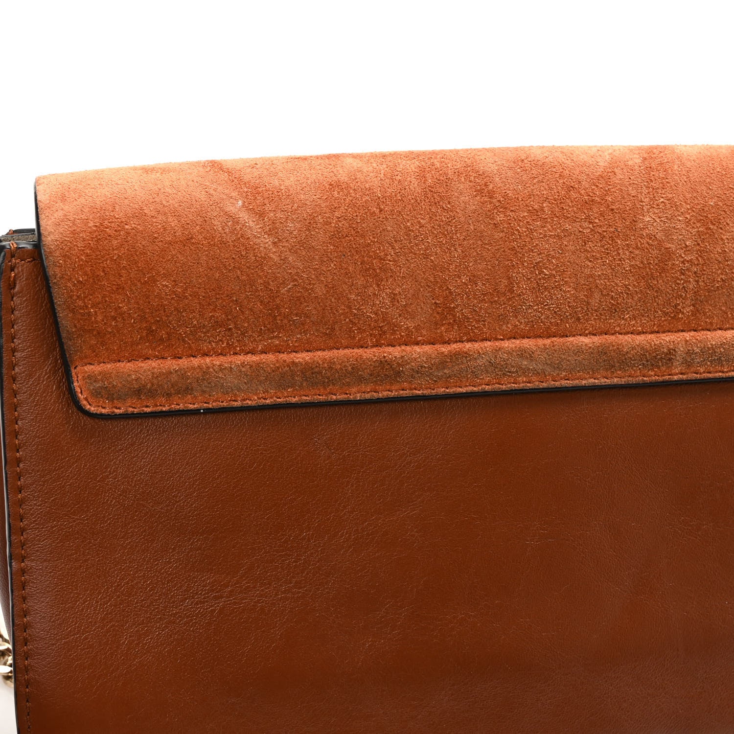 Chloe Suede Calfskin Mini Faye Shoulder Bag Tobacco 12 of 12