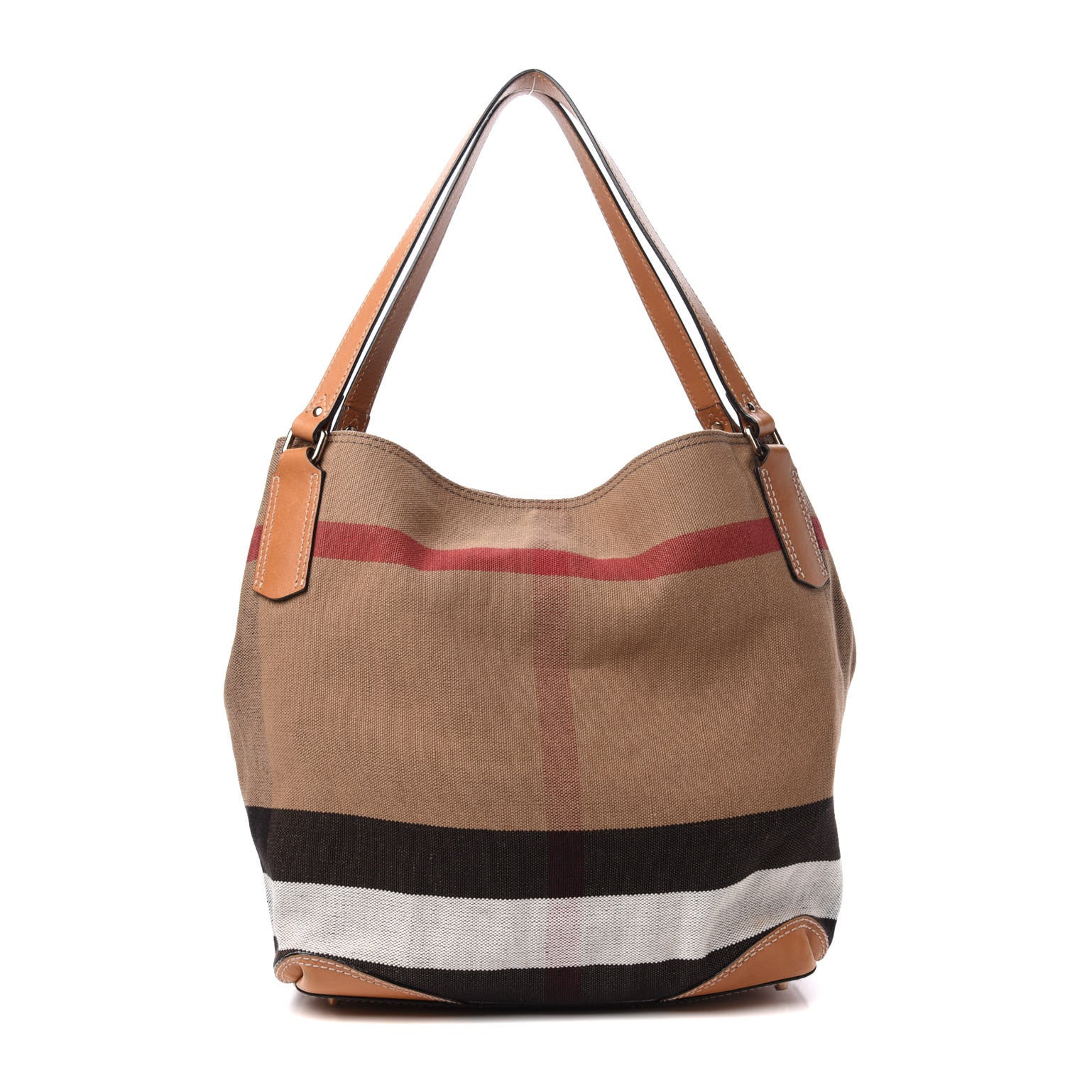 Burberry Canvas Mega Check Medium Maidstone Saddle Brown 1 of 11