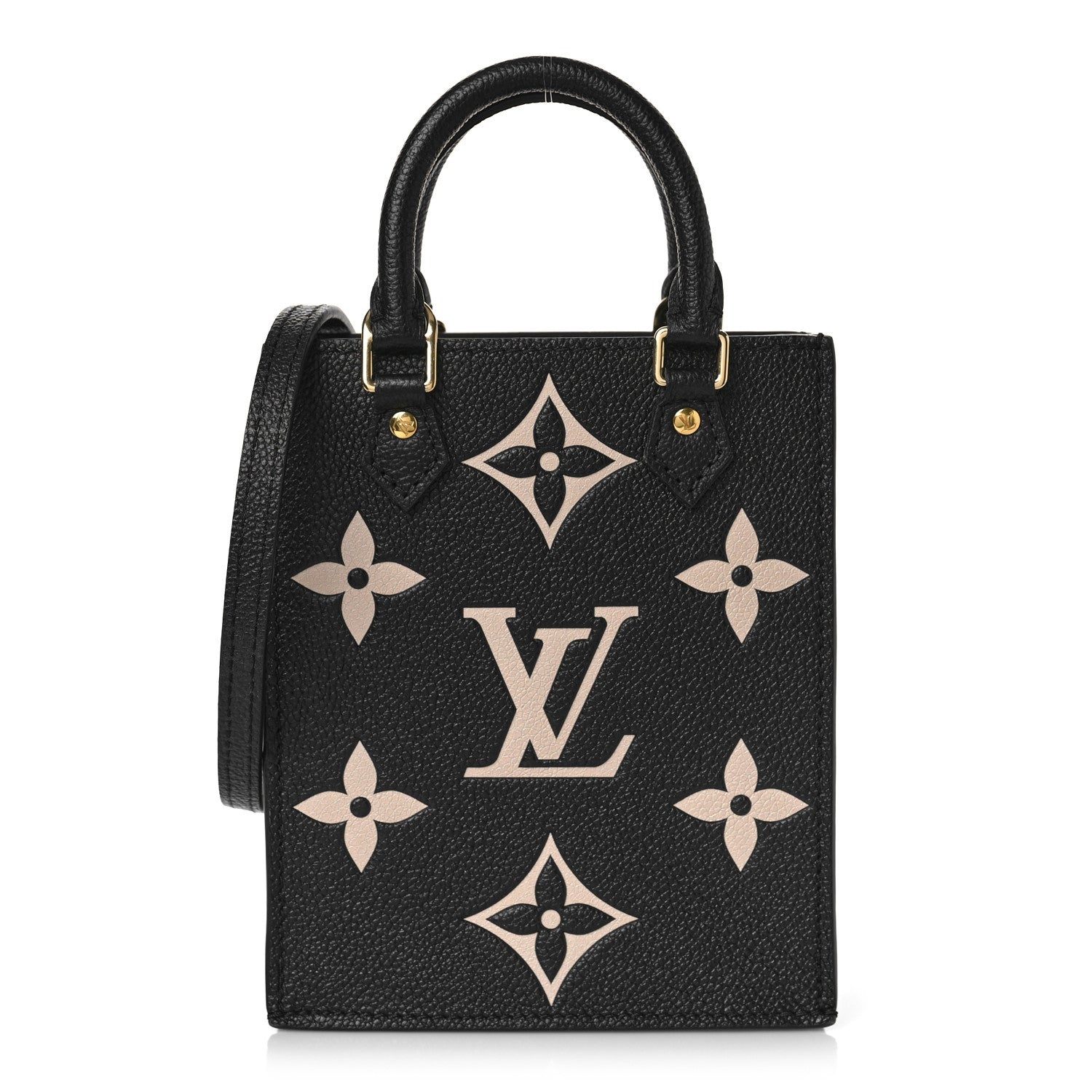 Louis Vuitton Empreinte Monogram Giant Petit Sac Plat Black Beige 1 of 8