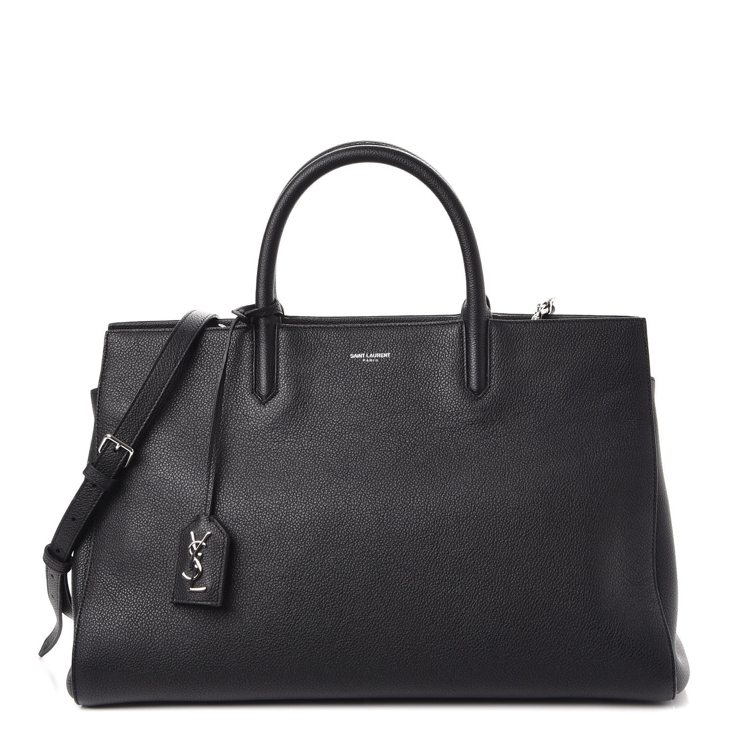 Saint Laurent Grained Calfskin Medium Rive Gauche Cabas Black 1 of 9