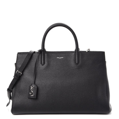 Saint Laurent Grained Calfskin Medium Rive Gauche Cabas Black 1 of 9