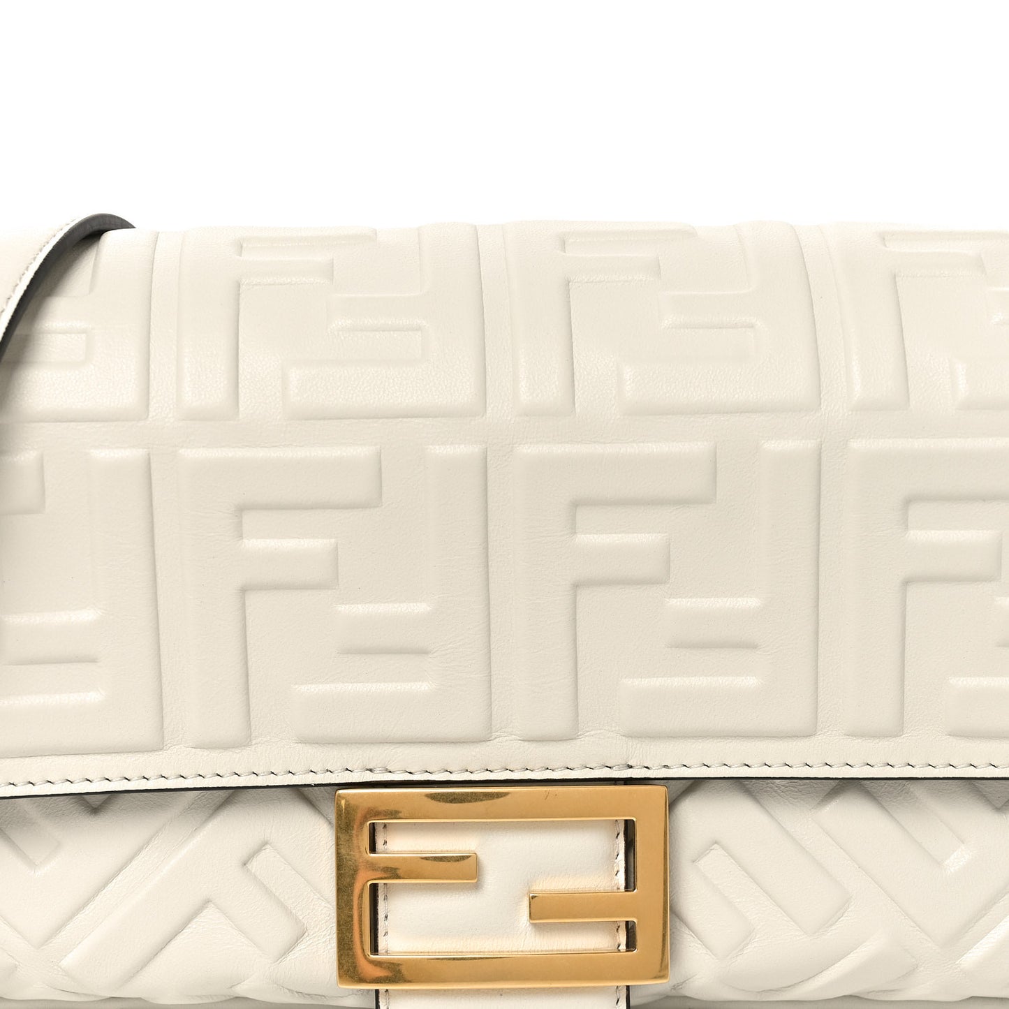 Nappa FF 1974 Embossed Baguette White