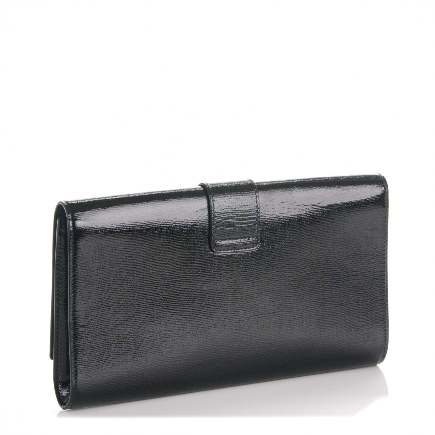 Saint Laurent Textured Patent Classic Y Ligne Clutch Black 3 of 7