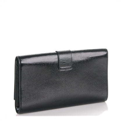 Saint Laurent Textured Patent Classic Y Ligne Clutch Black 3 of 7