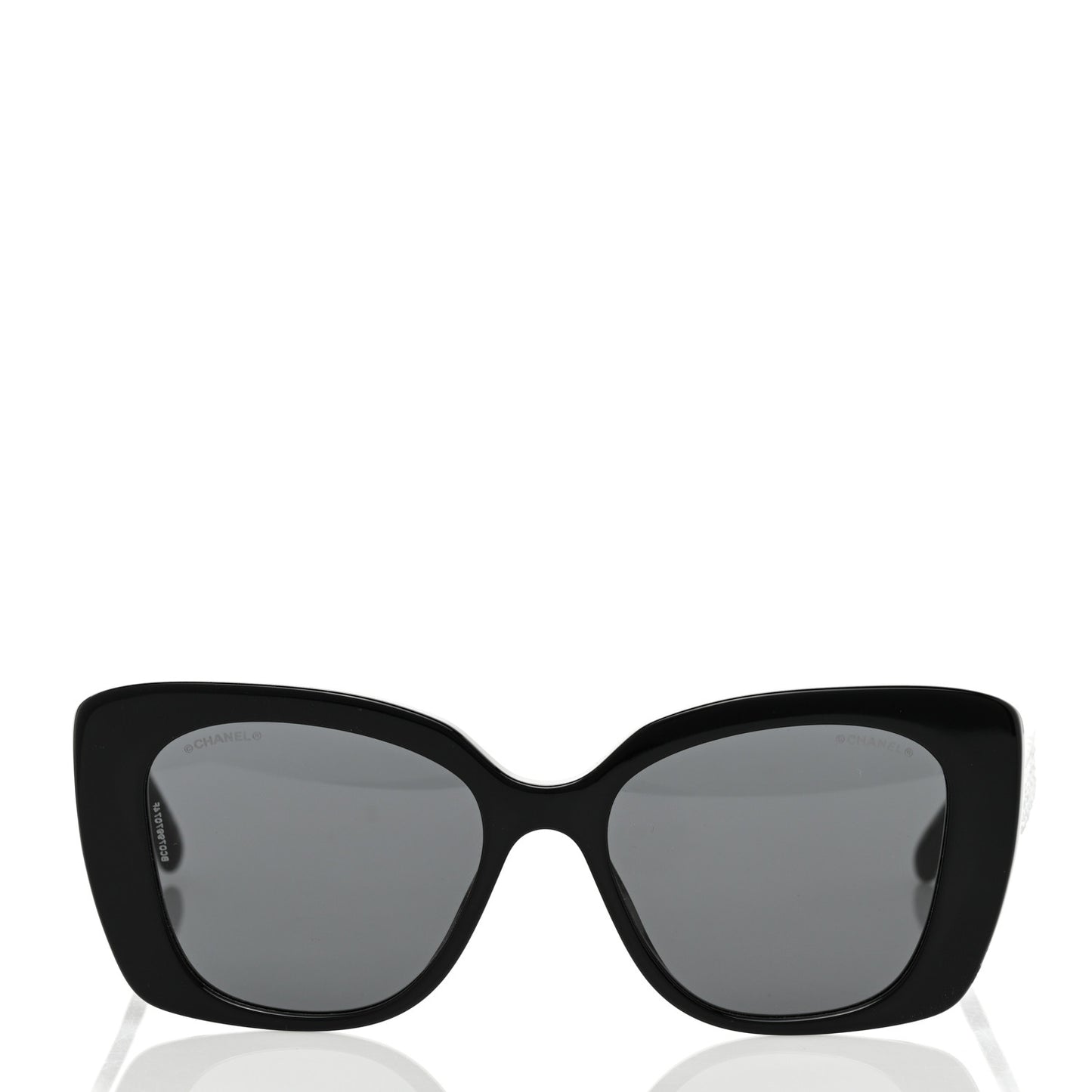 Acetate Strass Square Sunglasses 5422-B Black White