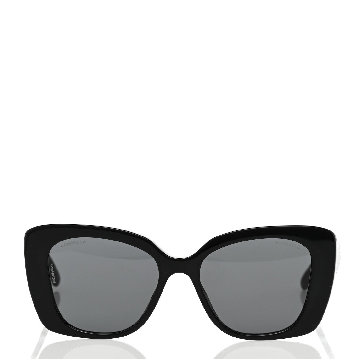 Chanel Acetate Strass Square Sunglasses 5422-B Black White 2 of 8