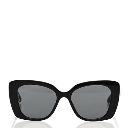 Chanel Acetate Strass Square Sunglasses 5422-B Black White 2 of 8