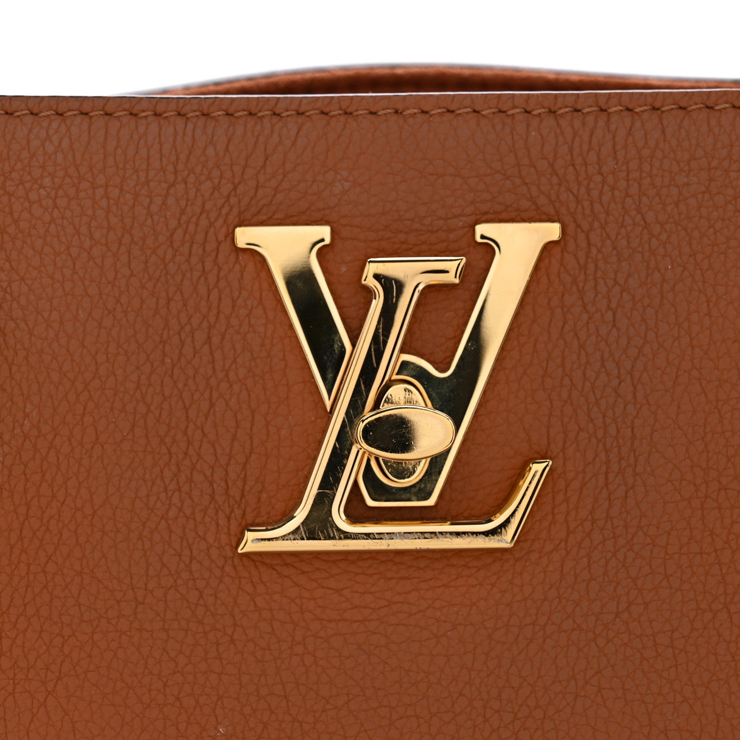 Louis Vuitton Grained Calfskin Lockme Shopper Chataigne 11 of 11