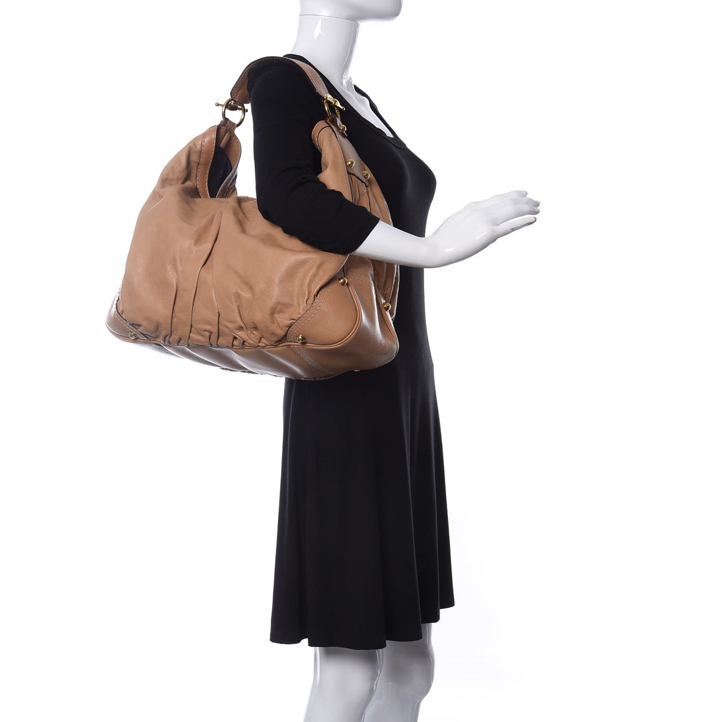 Calfskin Large Jockey Hobo Tan