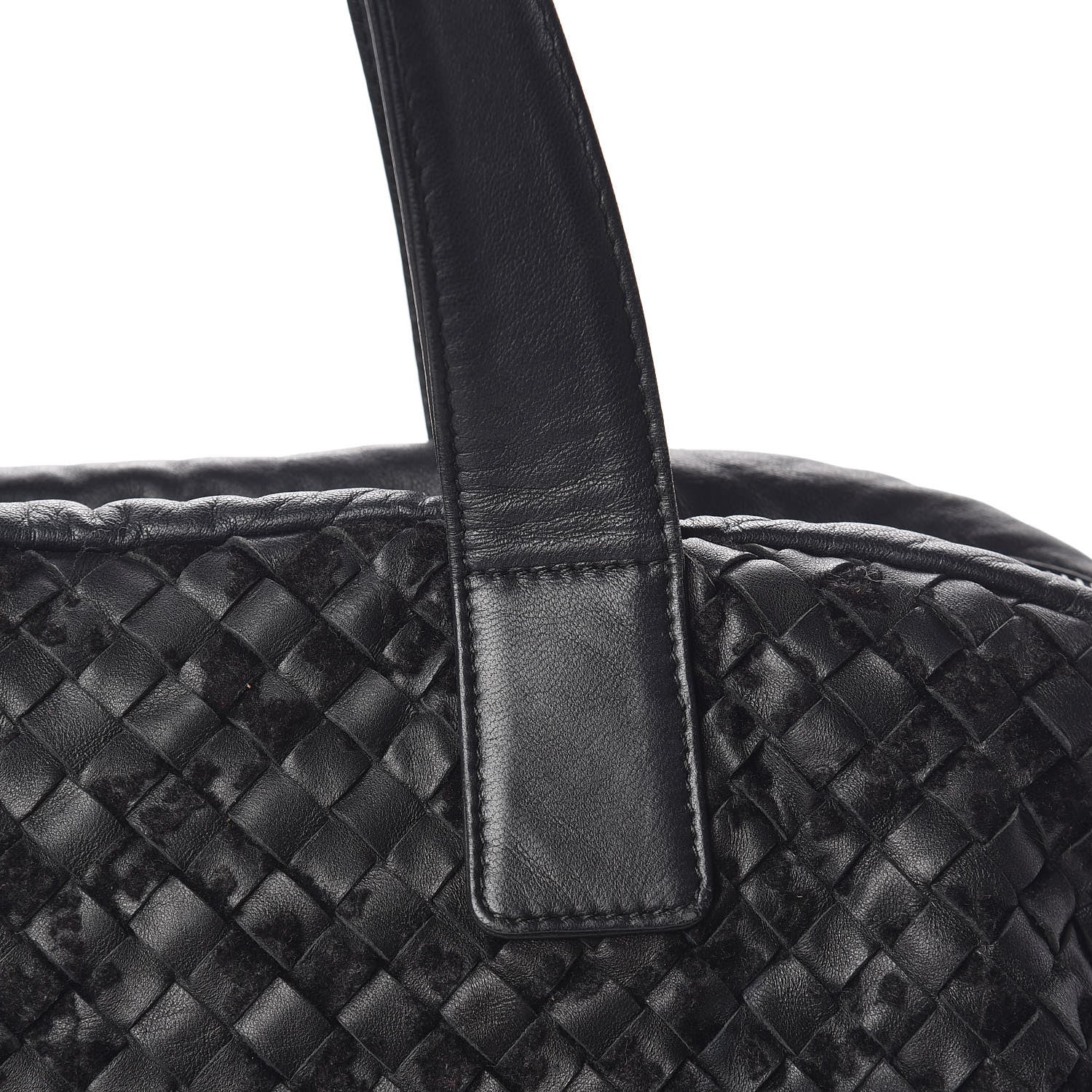 Bottega Veneta Nappa Intrecciato Velvet Embellished Top Handle Bag Black 9 of 13