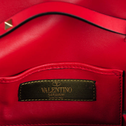 Valentino Garavani Nappa Canvas Camouflage Mini Rockstud Flap Saddle Crossbody Bag Red 6 of 7