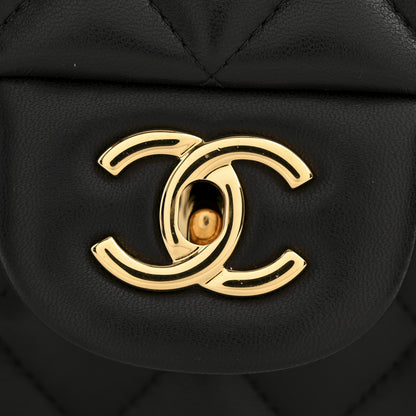 Chanel Lambskin Quilted Jumbo Double Flap Black 12 of 13
